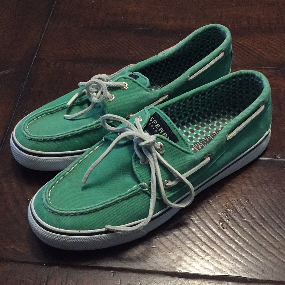 Sperry top siders boat shoes green